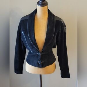 Luskey's Vintage 80s Black Suede Western Jacket Size 8